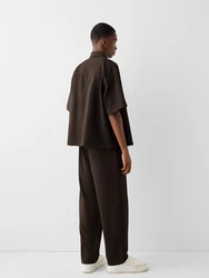 Bershka Hose dunkelbraun