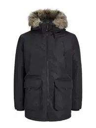 Parka 'JJEConstruct' schwarz