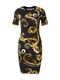 Versace Jeans Couture Obleka  gorčica / zlato-rumena / svetlo rumena / črna