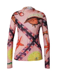Tričko fialová / oranžová / pink / tmavě červená