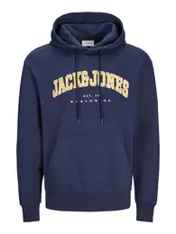 Sweatshirt 'JJECaleb' navy / zitrone / wei