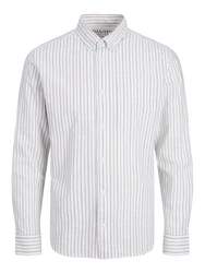 Jack & Jones Langarmhemd JPRBLUBrook OXFORD Grau/Weiß/Hellgrau/Grau/Weiß/Hellgrau