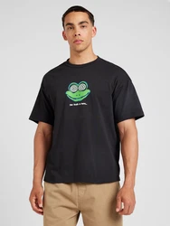 WEEKDAY T-Shirt 'Great' grün/schwarz/weiß