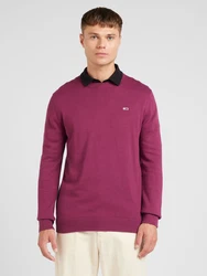 Tommy Jeans Pullover 'ESSENTIAL' beere/rot/offwhite