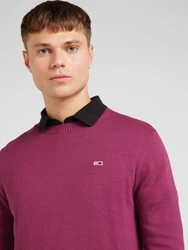 Tommy Jeans Pullover 'ESSENTIAL' beere/rot/offwhite