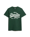 Superdry T-Shirt 'Classic' tanne/weiß
