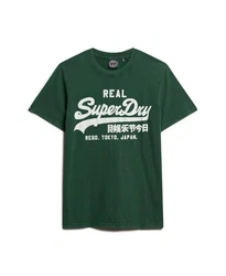 Superdry T-Shirt 'Classic' tanne/weiß