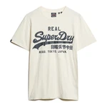 Superdry T-Shirt 'Classic' ecru/schwarz