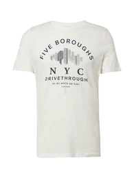 T-Shirt navy / wei