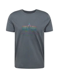 Alpha Industries T-Shirt Basic T Rainbow Reflective dunkelgrau/grn/lila/orange