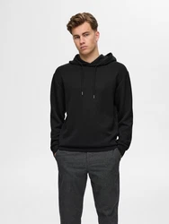 SELECTED HOMME Sweatshirt Hoodie SLHEMANUEL SOFT HOOD SWEAT schwarz