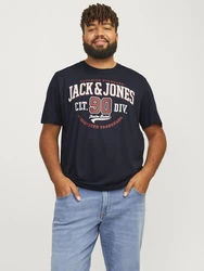 Jack & Jones Plus T-Shirt navy/dunkelrot/wei