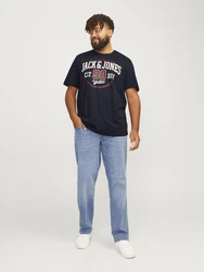 Jack & Jones Plus T-Shirt navy/dunkelrot/wei