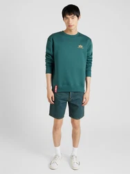 ALPHA INDUSTRIES Sweatshirt dunkelgrn/orange