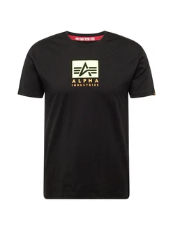 ALPHA INDUSTRIES T-Shirt limette/orange/schwarz