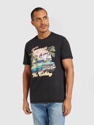 GUESS T-Shirt 'SUMMER CAR' türkis/grün/schwarz/weiß