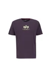 Alpha Industries Rundhalsshirt Basic T brombeer/weiß