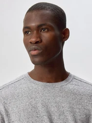 SELECTED HOMME Rundhalspullover Berg graumeliert