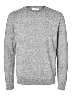 SELECTED HOMME Rundhalspullover Berg graumeliert SELECTED HOMME Rundhalspullover Berg graumeliert