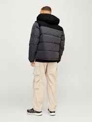 Jack & Jones Jacke 'JJEOtto' Puffer Jacket SN dunkelgrau/schwarz