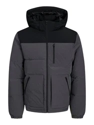 Jack & Jones Jacke 'JJEOtto' Puffer Jacket SN dunkelgrau/schwarz