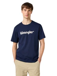 Wrangler T-Shirt Logo Tee marine/weiß