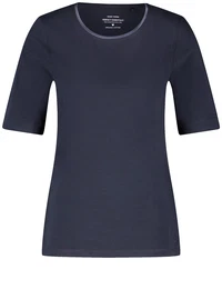 Gerry Weber T-shirt Donna In Lyocell E Cotone | Maglietta Maniche Corte Con Stampa | Delicati Spacchi Laterali - 2