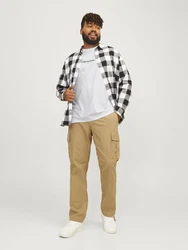 Jack & Jones Kurzarmshirt JORVESTERBRO TEE SS CREW NECK NOOS schwarz/weiß