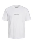 Jack & Jones Kurzarmshirt JORVESTERBRO TEE SS CREW NECK NOOS schwarz/weiß