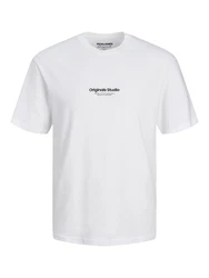 Jack & Jones Kurzarmshirt JORVESTERBRO TEE SS CREW NECK NOOS schwarz/weiß