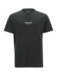 Jack & Jones Kurzarmshirt JORVESTERBRO TEE SS CREW NECK NOOS anthrazit/wei