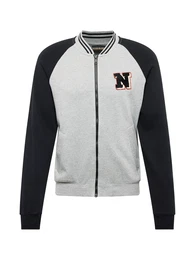 Sweatjacke 'QUITO' graumeliert / rot / schwarz