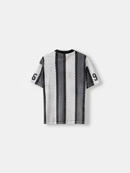 Bershka T-Shirt grau/schwarz/weiß