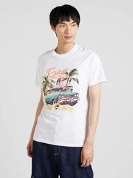 GUESS T-Shirt 'SUMMER CAR' trkis/gelb/schwarz/wei