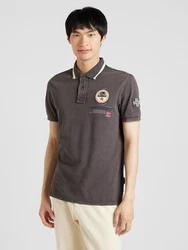 Napapijri Poloshirt GANDY 3 dunkelblau/graphit/orange/weiß
