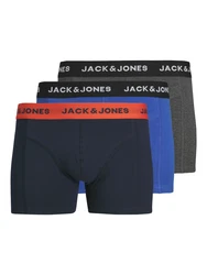 JACK & JONES Boxershorts (3-St) blau/navy/graumeliert/schwarz