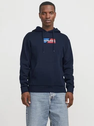 JACK & JONES Sweatshirt 'JJECorp' blau/navy/rot/wei