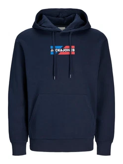 JACK & JONES Sweatshirt 'JJECorp' blau/navy/rot/wei JACK & JONES Sweatshirt 'JJECorp' blau/navy/rot/wei