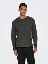ONLY & SONS Rundhalspullover ONSEric (1-tlg) dunkelgrau