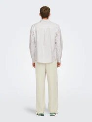 Only & Sons Hemd 'ONSDrake' cappuccino/dunkelrot/naturweiß