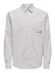 Only & Sons Hemd 'ONSDrake' cappuccino/dunkelrot/naturweiß