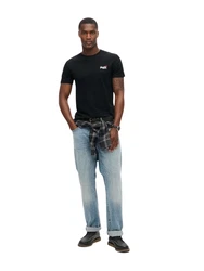 Superdry Rundhalsshirt ESSENTIAL CONTRAST EMB TEE schwarz/weiß
