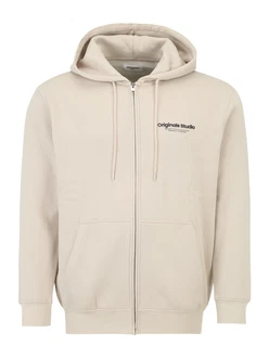 Jack & Jones Plus Sweatshirt 'JORVesterbro' beige/schwarz