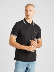BOSS Poloshirt 'Paul' schwarz/weiß