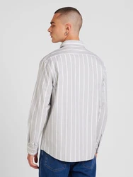 SELECTED HOMME Langarmhemd Rick (1-tlg) grau/wei