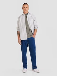 SELECTED HOMME Langarmhemd Rick (1-tlg) grau/wei