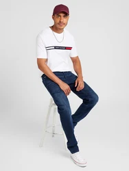 TOMMY HILFIGER T-Shirt marine/rubinrot/weiß