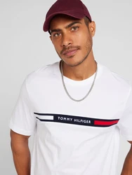 TOMMY HILFIGER T-Shirt marine/rubinrot/weiß