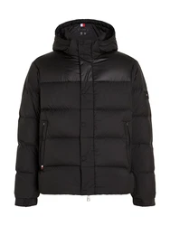 Tommy Hilfiger Jacke MIX DOWN HOODED PUFFER JACKET mit abnehmbarer Kapuze schwarz