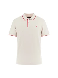 Poloshirt creme / rot